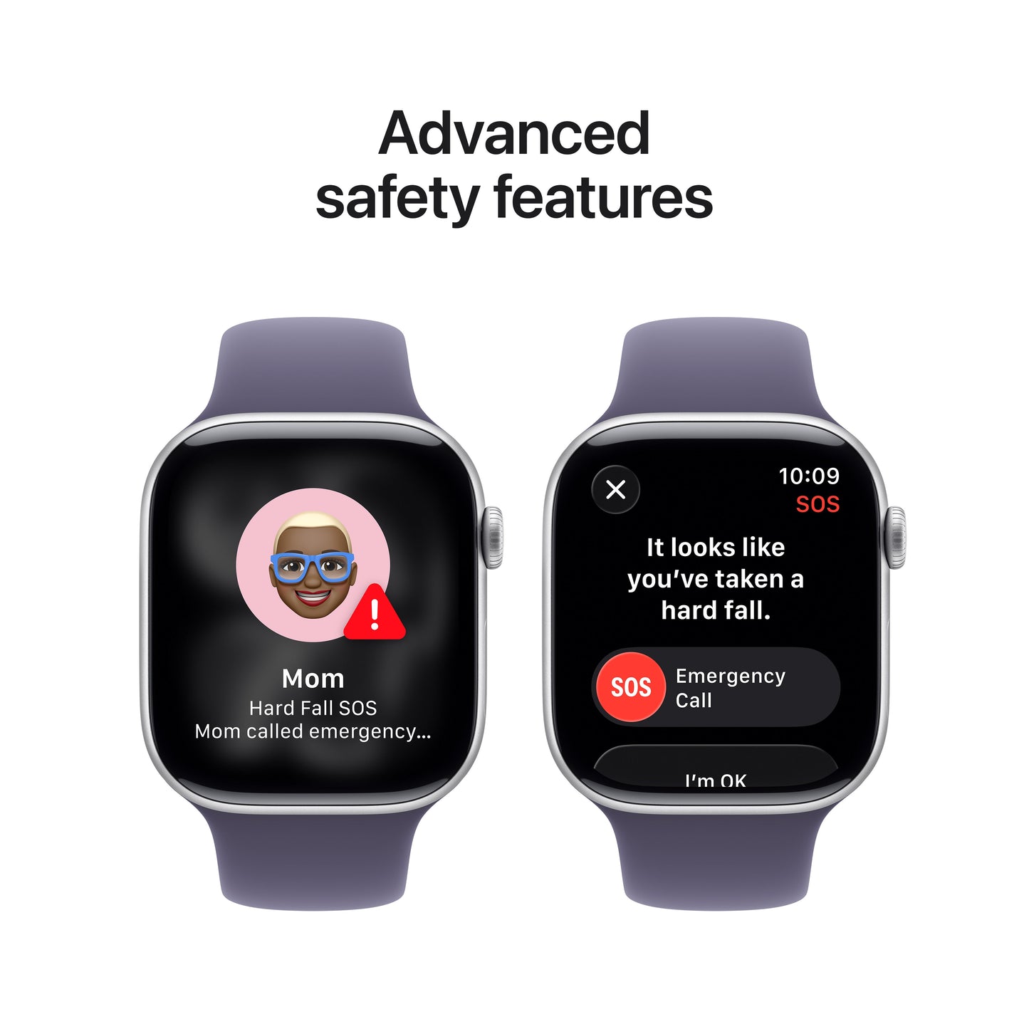 Apple Watch Series 11 GPS + Cellular 46mm Silver Aluminium Case with Purple Fog Sport Band - M/L