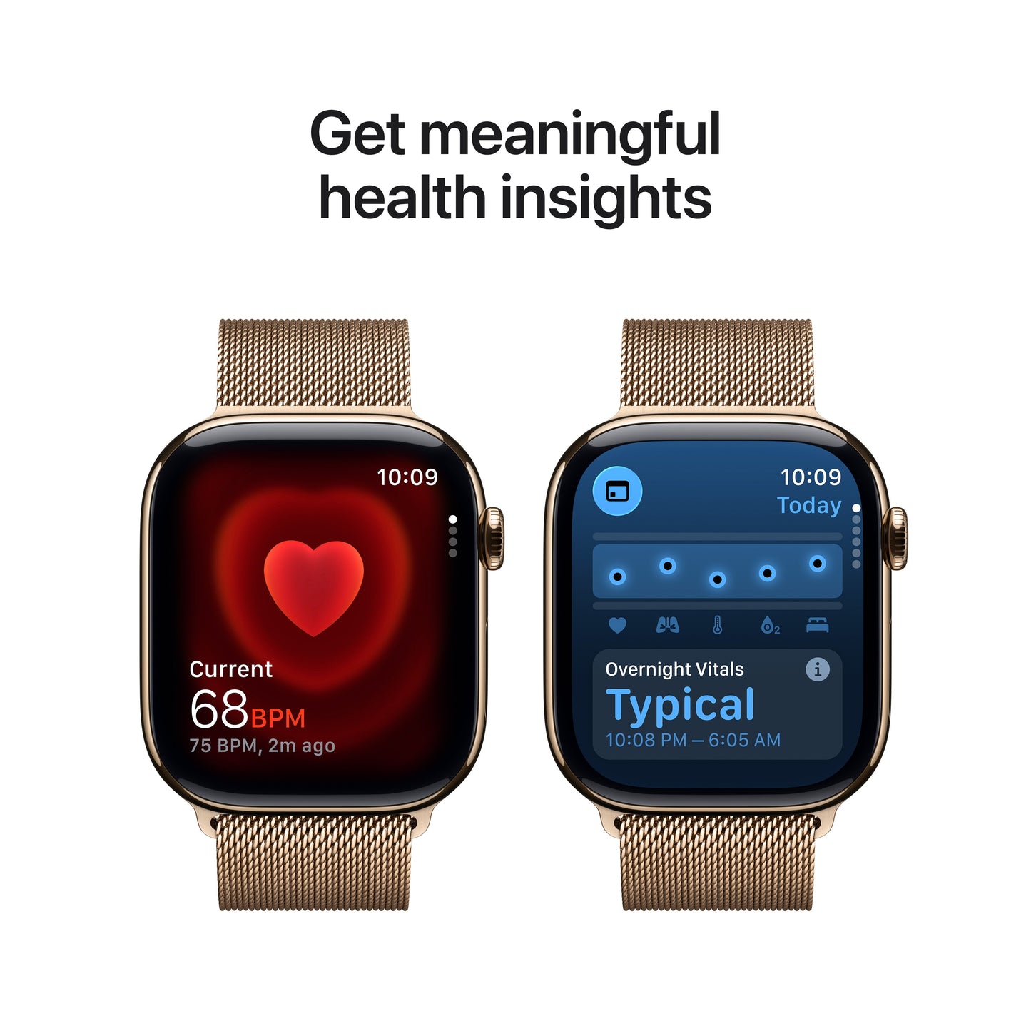 Apple Watch Series 11 GPS + Cellular 46mm Gold Titanium Case with Gold Milanese Loop - M/L