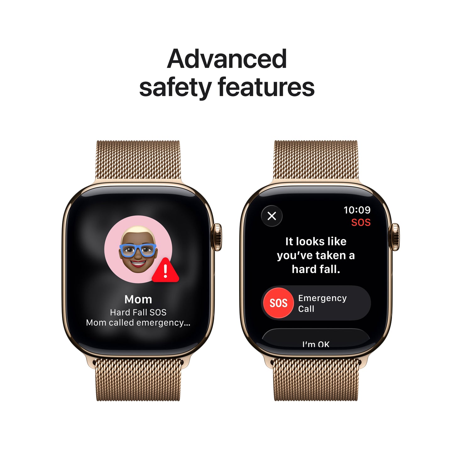 Apple Watch Series 11 GPS + Cellular 46mm Gold Titanium Case with Gold Milanese Loop - S/M