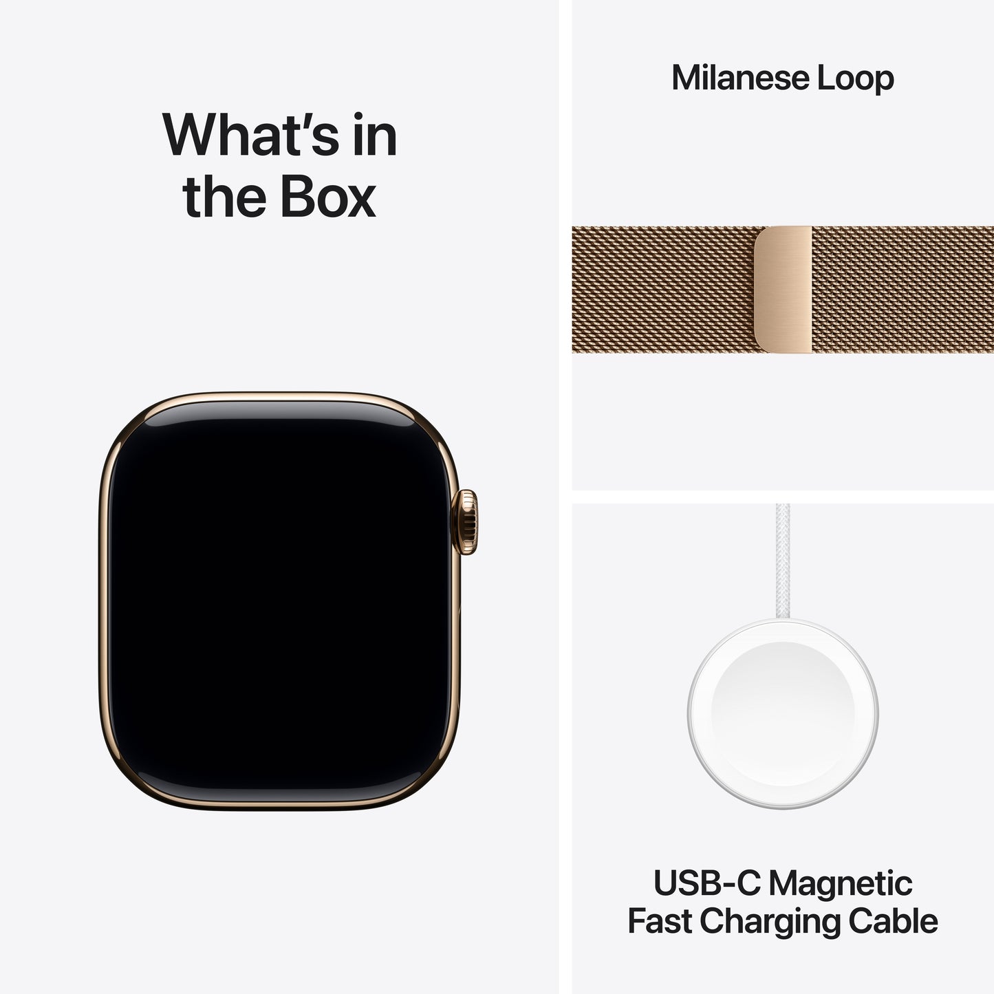 Apple Watch Series 11 GPS + Cellular 46mm Gold Titanium Case with Gold Milanese Loop - S/M