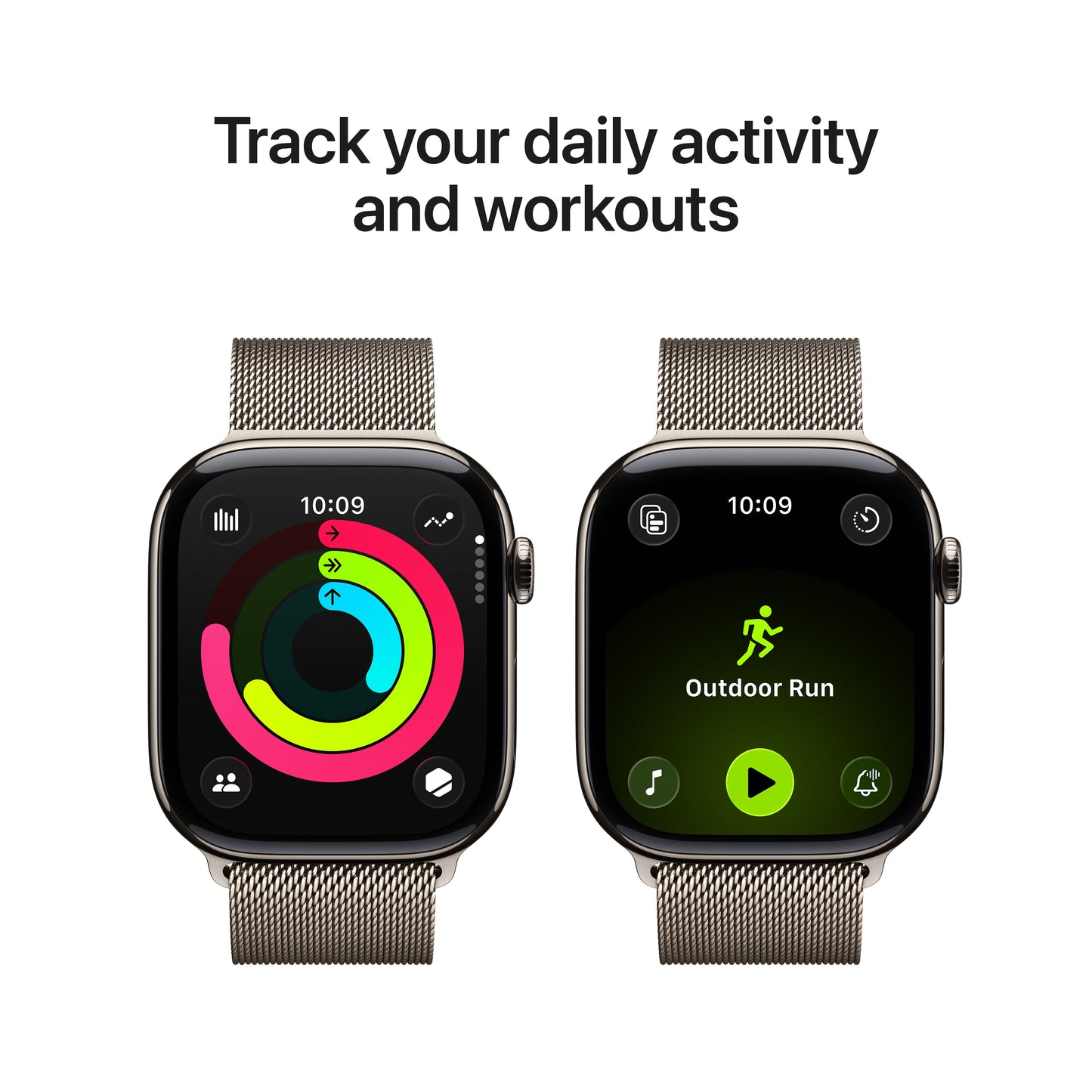 Apple Watch Series 11 GPS + Cellular 46mm Natural Titanium Case with Natural Milanese Loop - S/M