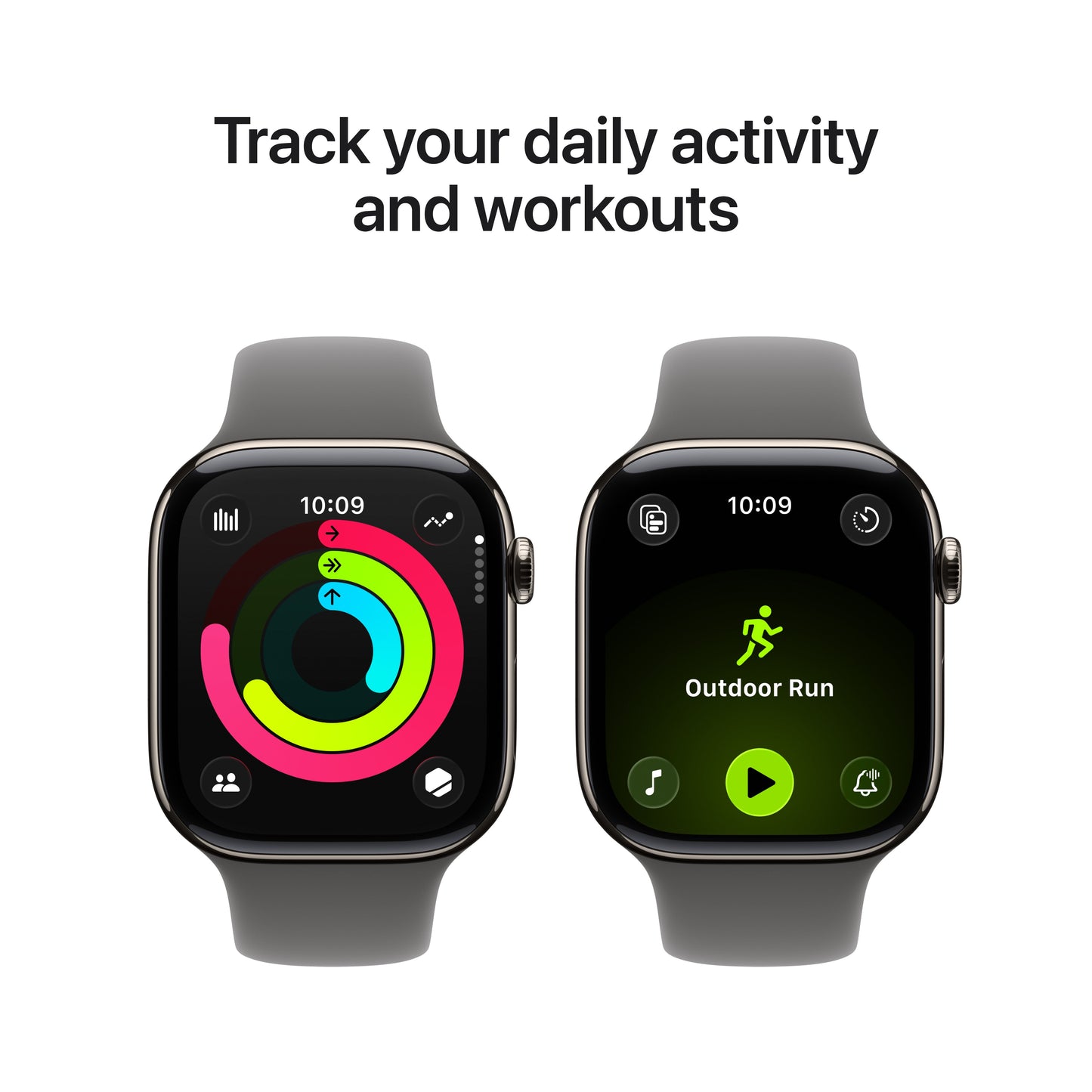 Apple Watch Series 11 GPS + Cellular 42mm Natural Titanium Case with Stone Grey Sport Band - M/L