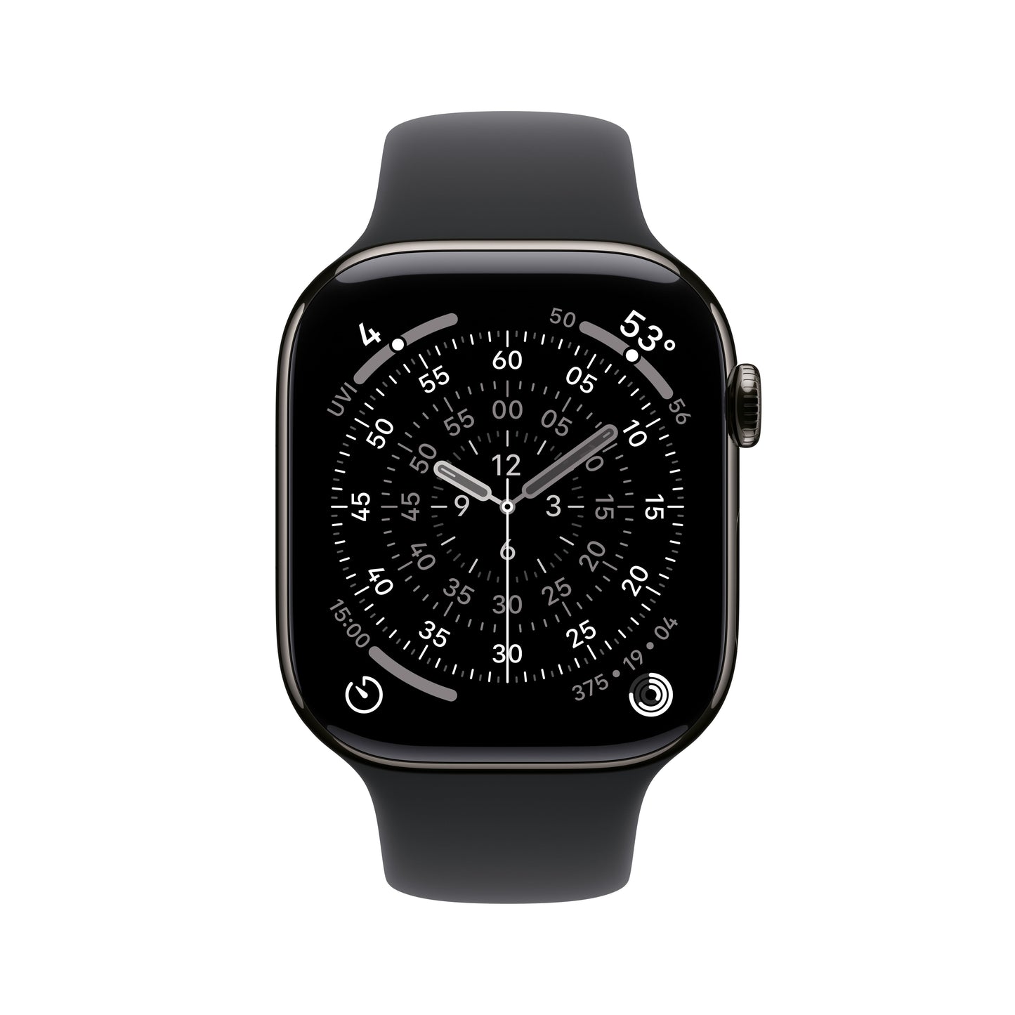 Apple Watch Series 11 GPS + Cellular 42mm Slate Titanium Case with Black Sport Band - M/L