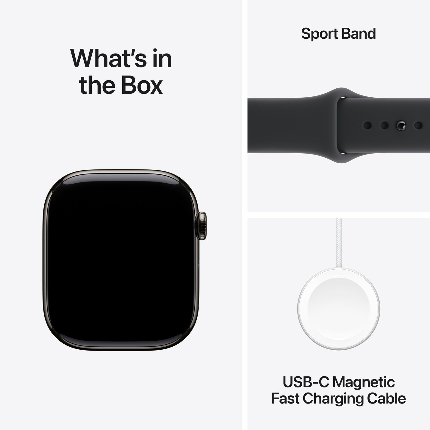 Apple Watch Series 11 GPS + Cellular 42mm Slate Titanium Case with Black Sport Band - M/L