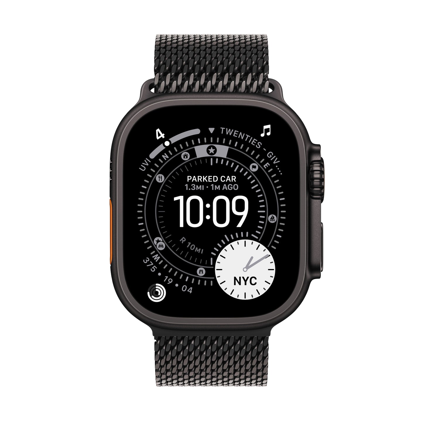Apple Watch Ultra 3 GPS + Cellular 49mm Black Titanium Case with Black Titanium Milanese Loop - Small