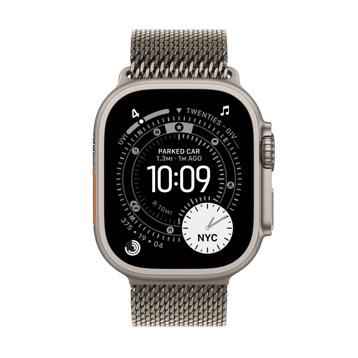 Apple Watch Ultra 3 GPS + Cellular 49mm Natural Titanium Case with Natural Titanium Milanese Loop - Small