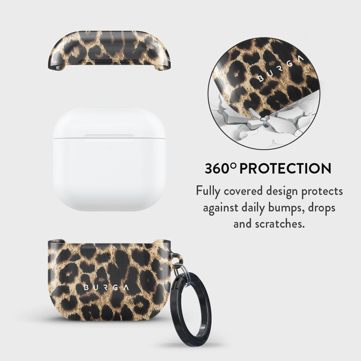 Husa de protectie BURGA pentru AirPods 4, Maro