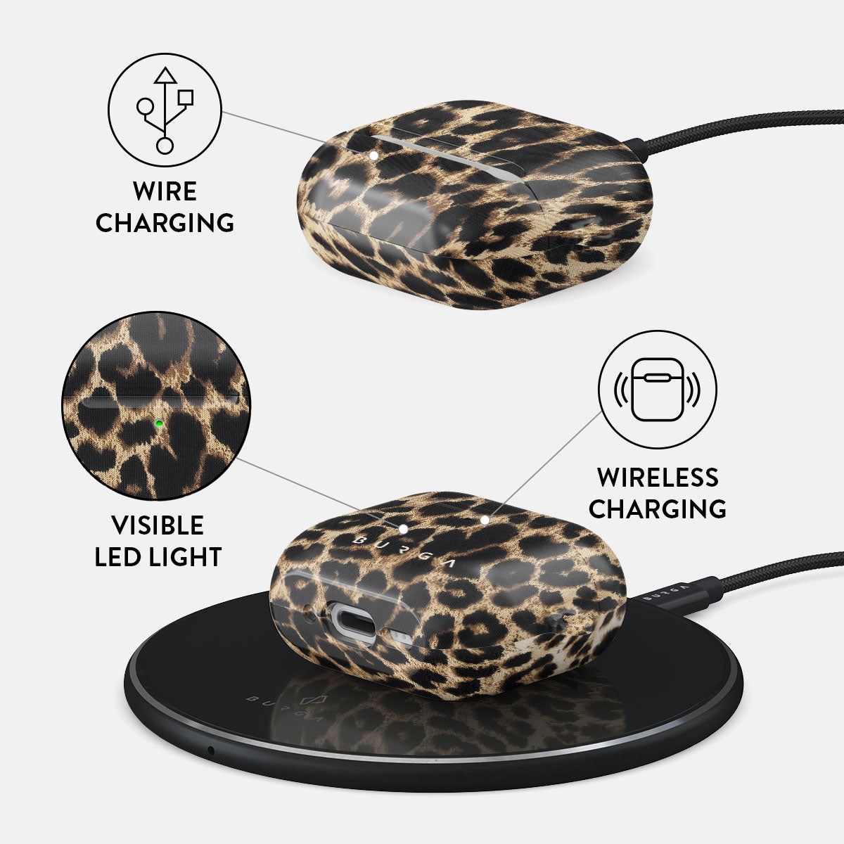 Husa de protectie BURGA pentru AirPods 4, Maro