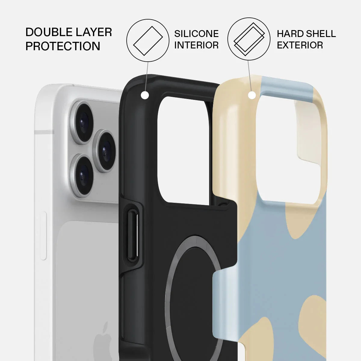 Husa de protectie BURGA pentru iPhone 17 Pro Max, Bleu/Galben