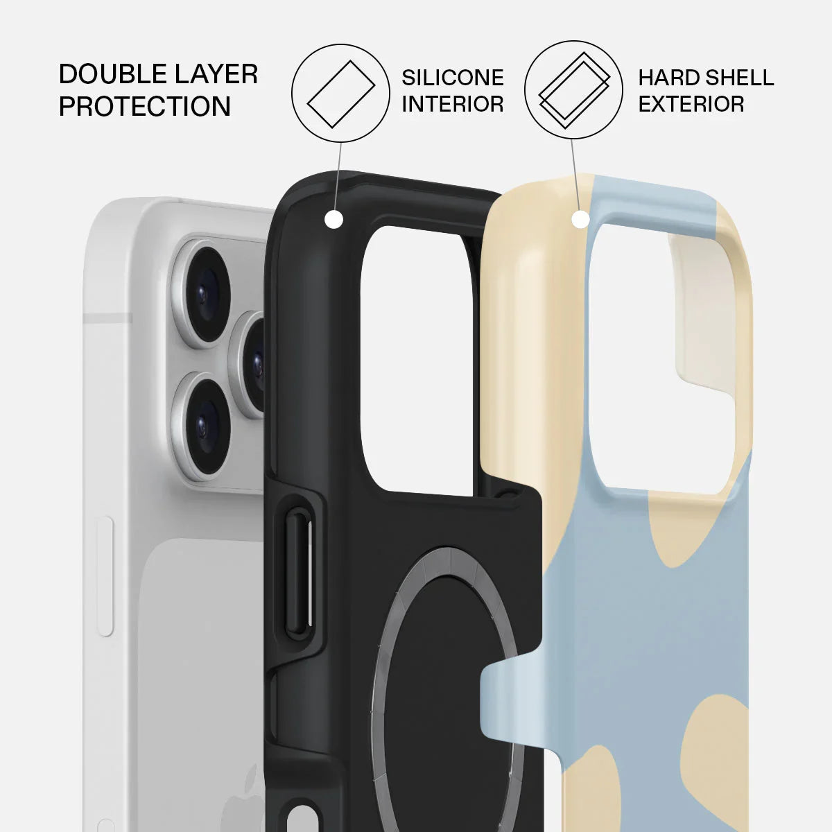 Husa de protectie BURGA pentru iPhone 17 Pro, Bleu/Galben
