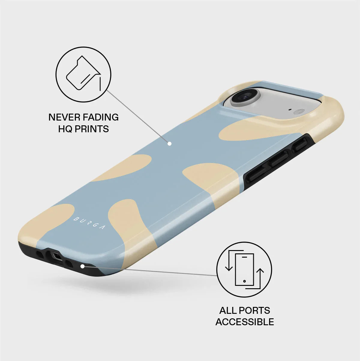 Husa de protectie BURGA pentru iPhone Air, Bleu/Galben - iSTYLE.ro