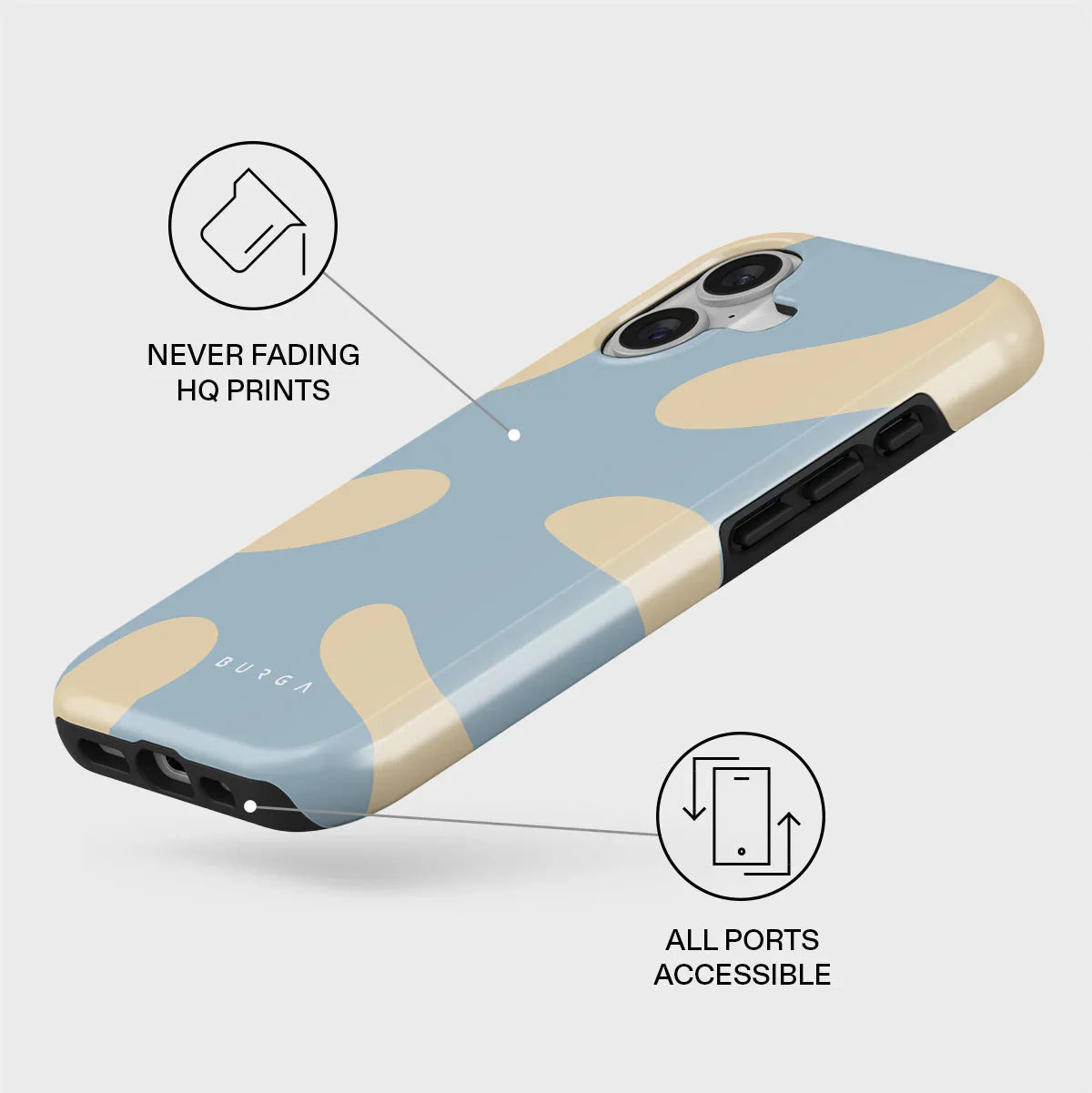 Husa de protectie BURGA pentru iPhone 17, Bleu/Galben - iSTYLE.ro