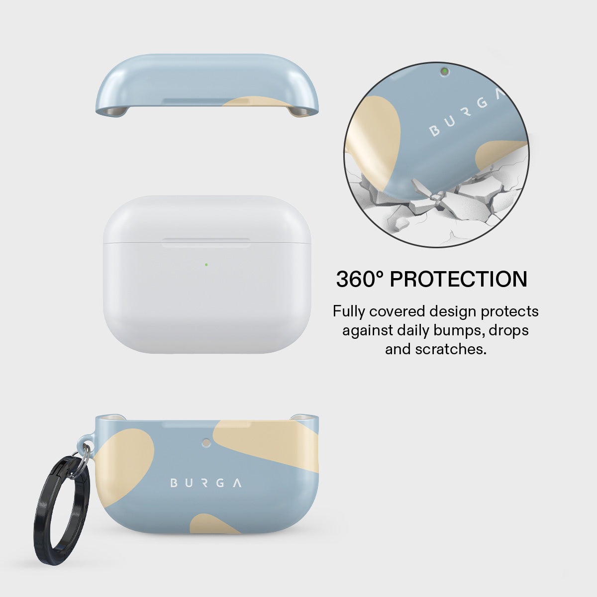 Husa de protectie BURGA pentru AirPods Pro 3, Bleu/Galben - iSTYLE.ro