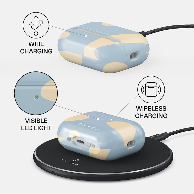 Husa de protectie BURGA pentru AirPods Pro 3, Bleu/Galben - iSTYLE.ro