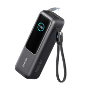 Baterie externa Anker 25000 mAh 165W cablu USB-C retractabil negru