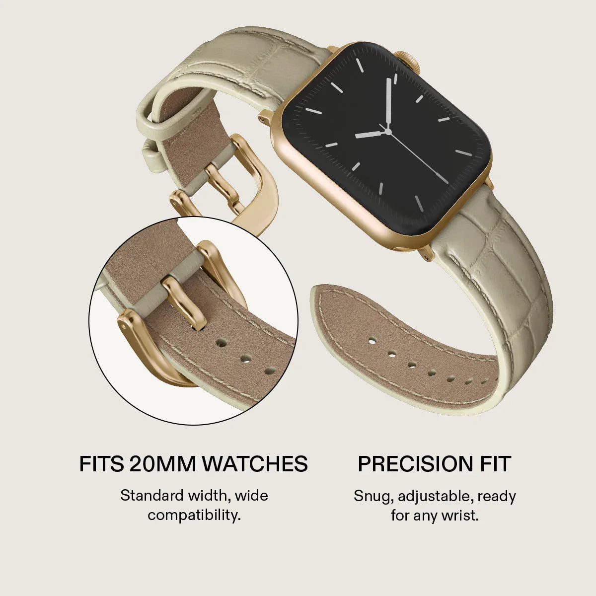 Curea BURGA pentru Apple Watch din piele BURGA Buttermelt Gold compatibila 38 / 40 / 41 / 42 mm