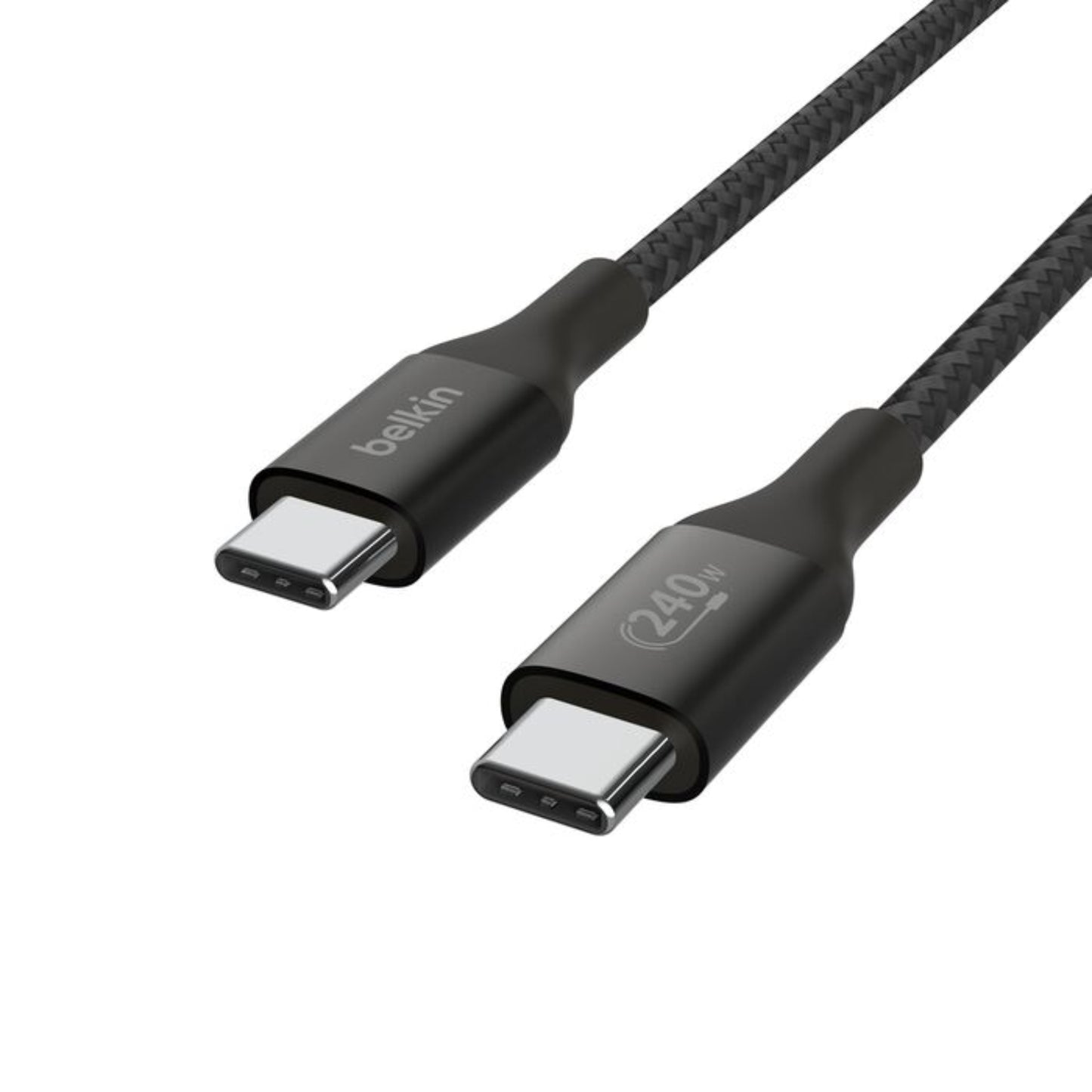 Cablu de date Belkin USB-C - USB-C, 2 m, 240W, Textil, Negru