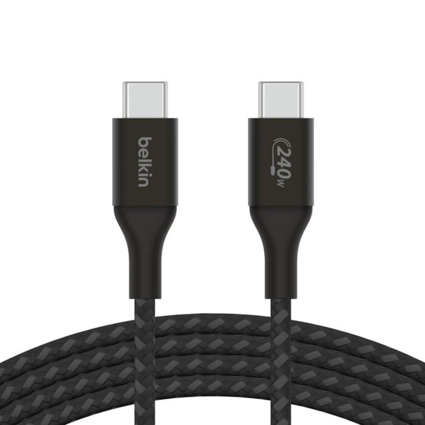 Cablu de date Belkin USB-C - USB-C, 2 m, 240W, Textil, Negru