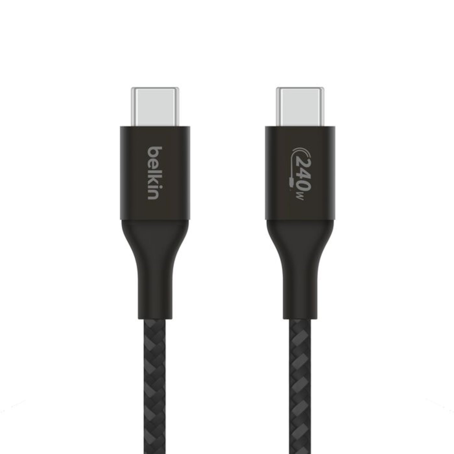 Cablu de date Belkin USB-C - USB-C, 2 m, 240W, Textil, Negru
