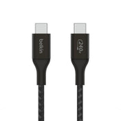 Cablu de date Belkin USB-C - USB-C, 2 m, 240W, Textil, Negru
