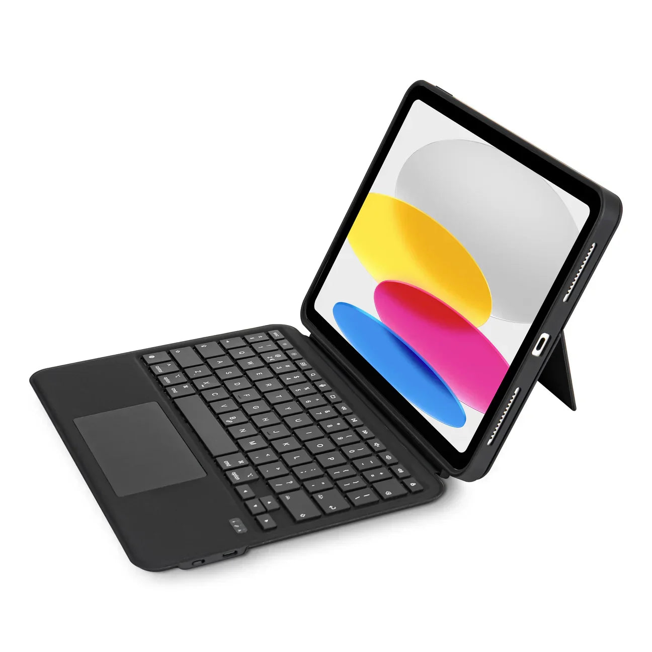 Husă cu tastatură detașabilă și trackpad DECODED pentru iPad 10.9" (Gen 10, 2022) / iPad 11" (Gen 11, A16, 2025), Bluetooth, iluminare, stand reglabil, negru