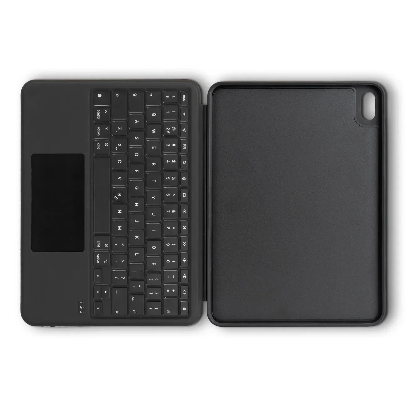 Husă cu tastatură detașabilă și trackpad DECODED pentru iPad 10.9" (Gen 10, 2022) / iPad 11" (Gen 11, A16, 2025), Bluetooth, iluminare, stand reglabil, negru