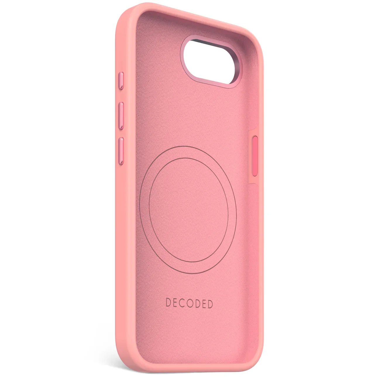 Husa Decoded anti-microbian cu MagSafe pentru iPhone 16e/17e, Silicon, BubbleGum Pink