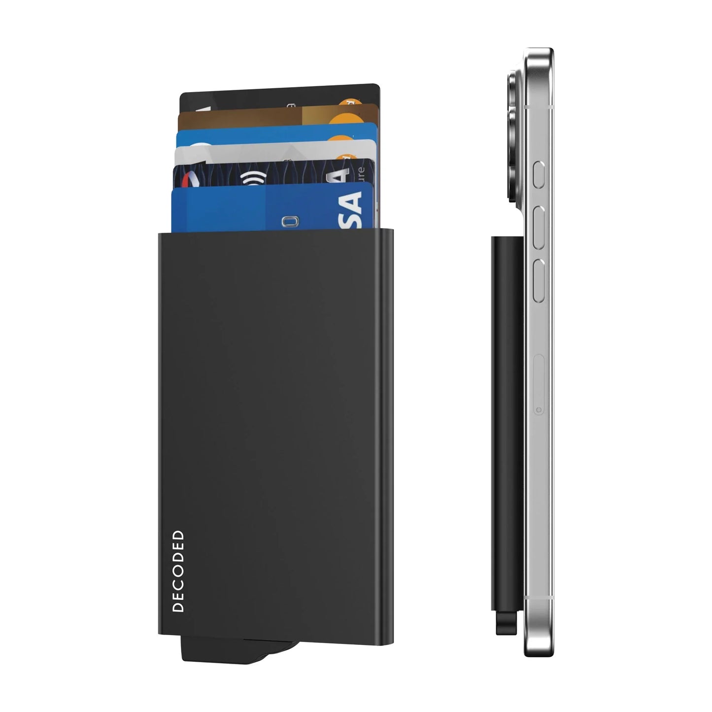 Suport magnetic de carduri DECODED, Negru