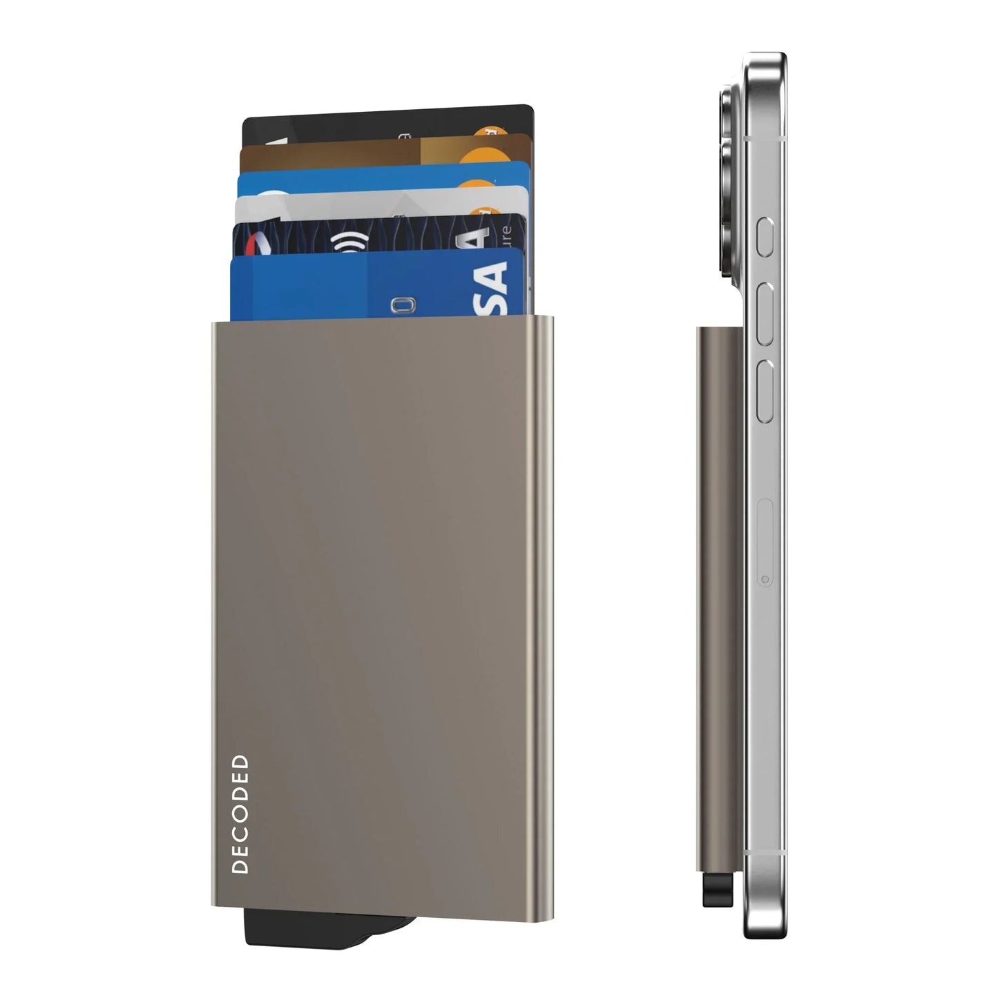 Suport magnetic de carduri DECODED, Gri