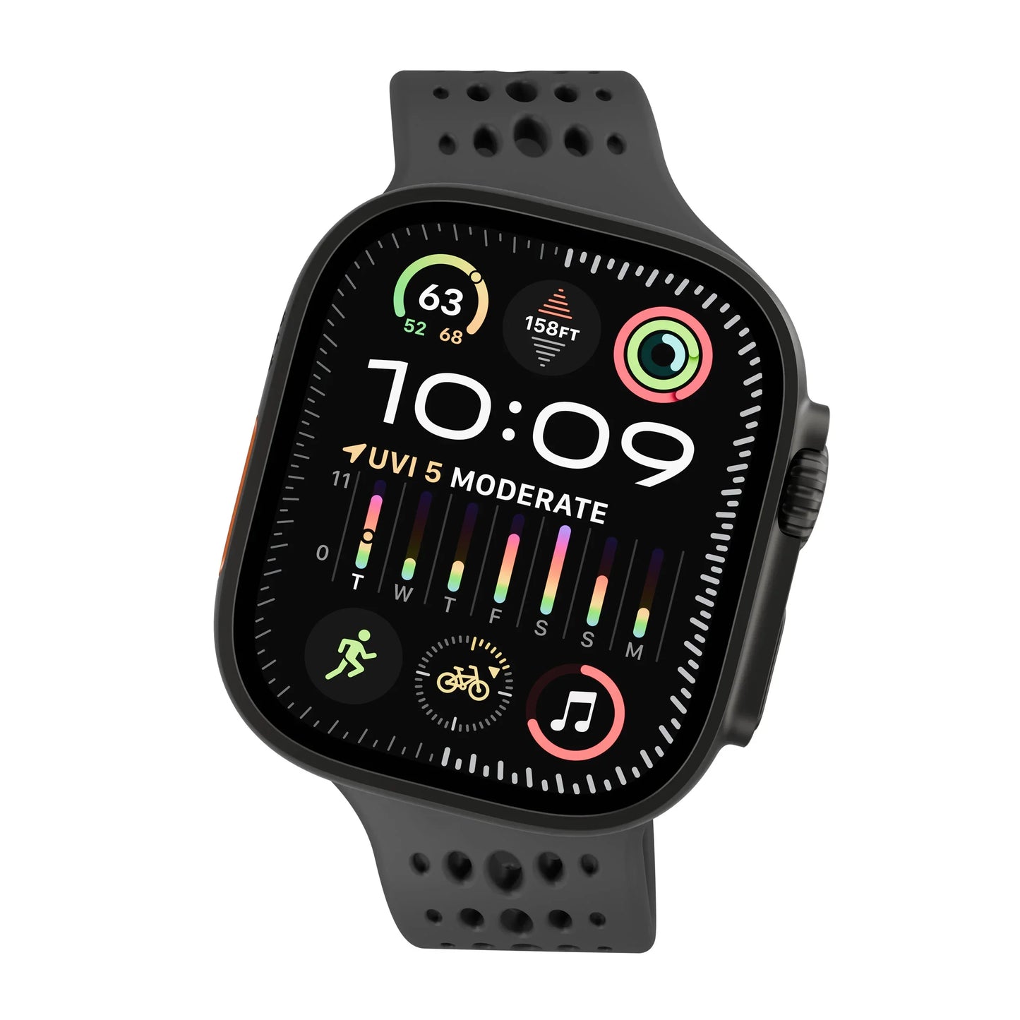 Curea DECODED Ares O pentru Apple Watch 44/46/49 mm, Silicon, Negru