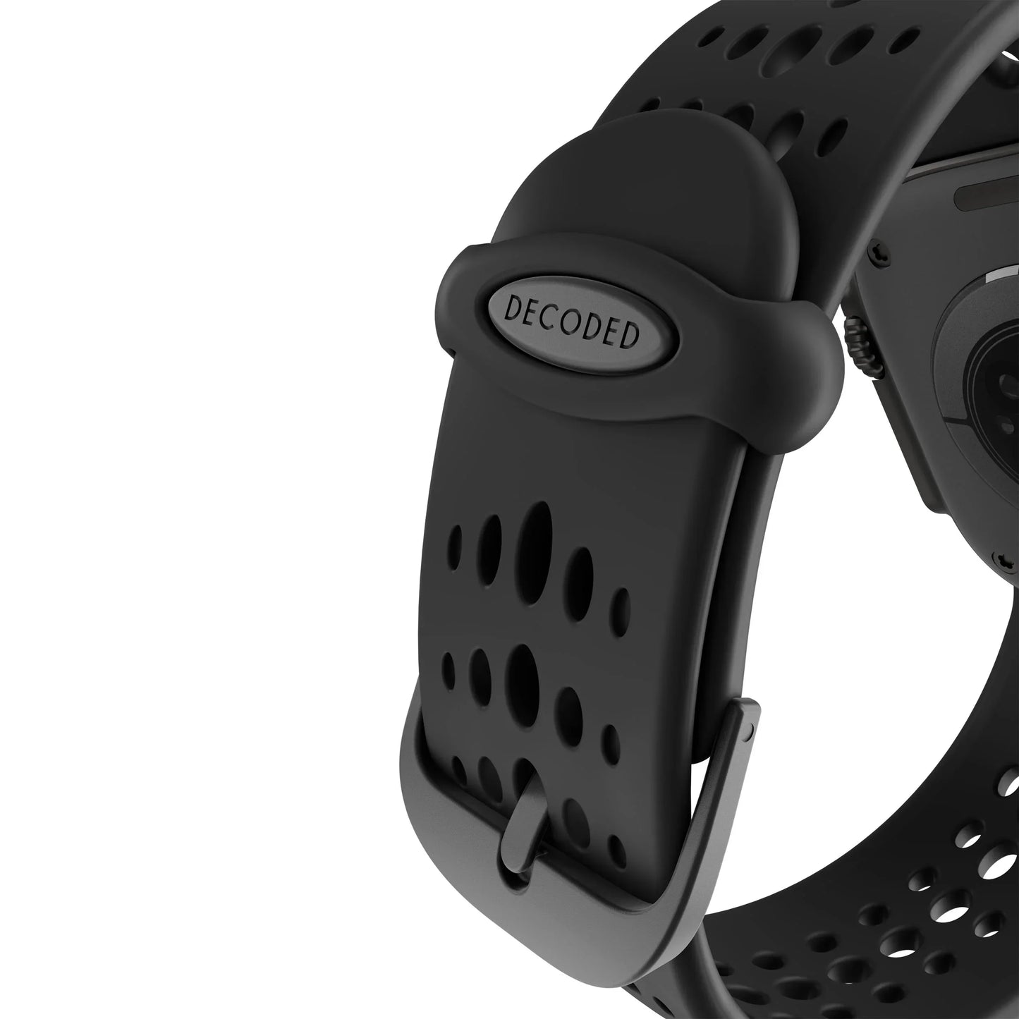 Curea DECODED Ares O pentru Apple Watch 44/46/49 mm, Silicon, Negru