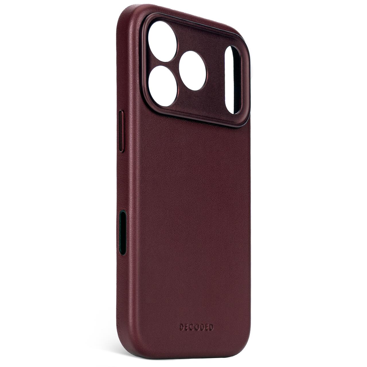 Husa de protectie DECODED pentru iPhone 17 Pro, Piele, Dark Ruby