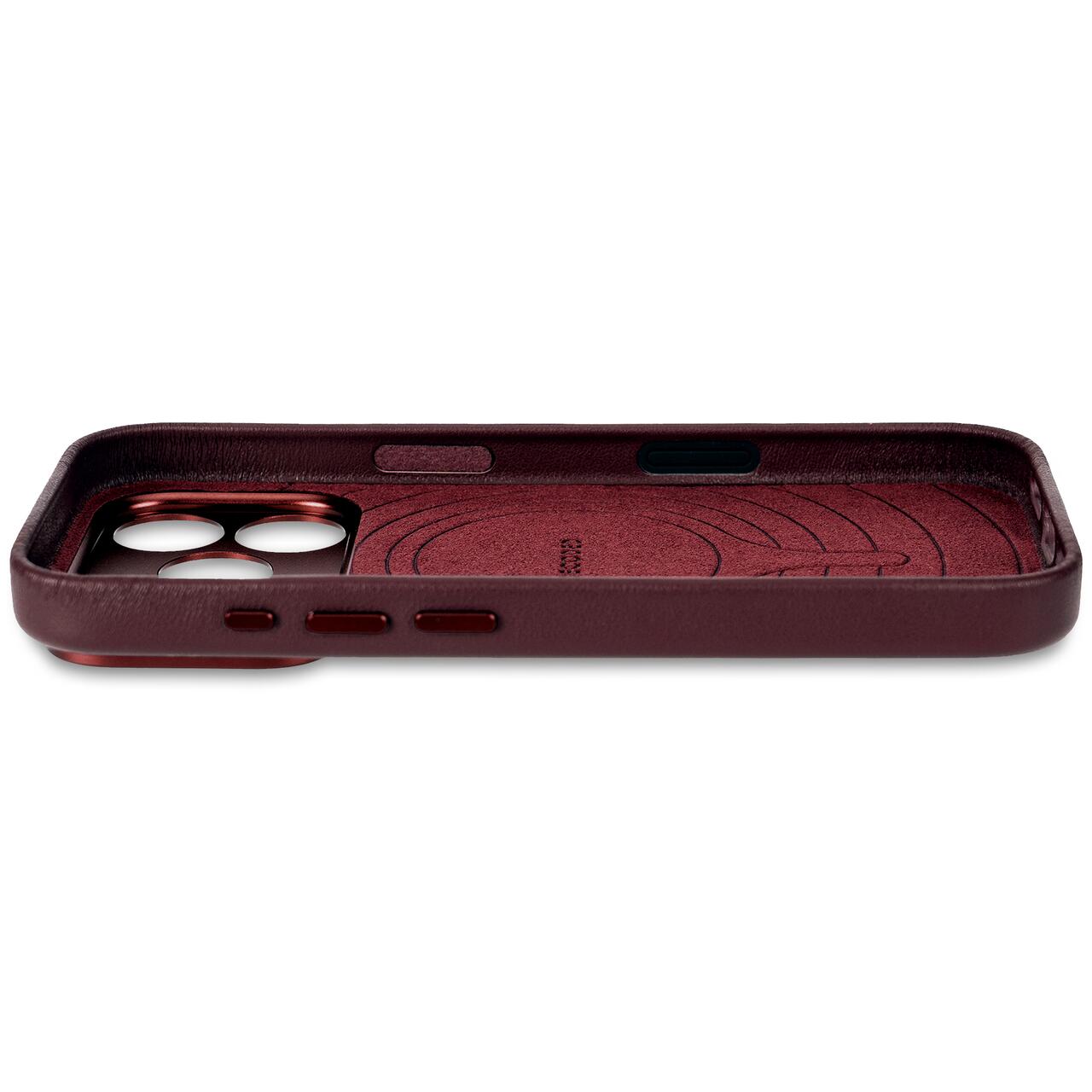 Husa de protectie DECODED pentru iPhone 17 Pro, Piele, Dark Ruby