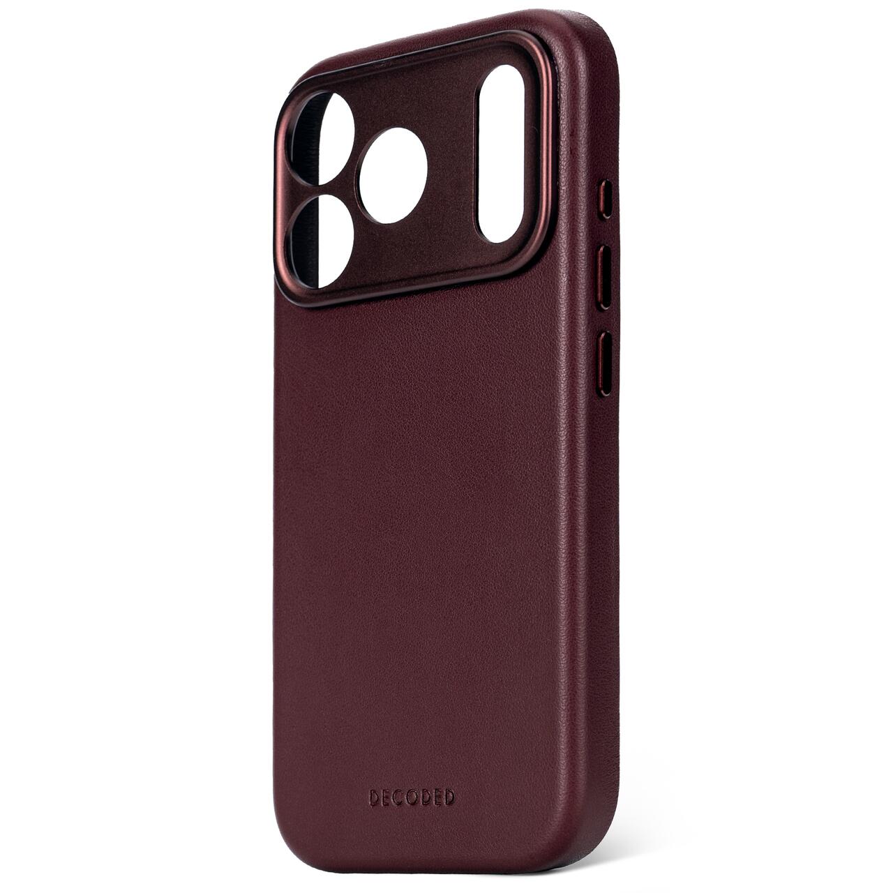 Husa de protectie DECODED pentru iPhone 17 Pro, Piele, Dark Ruby