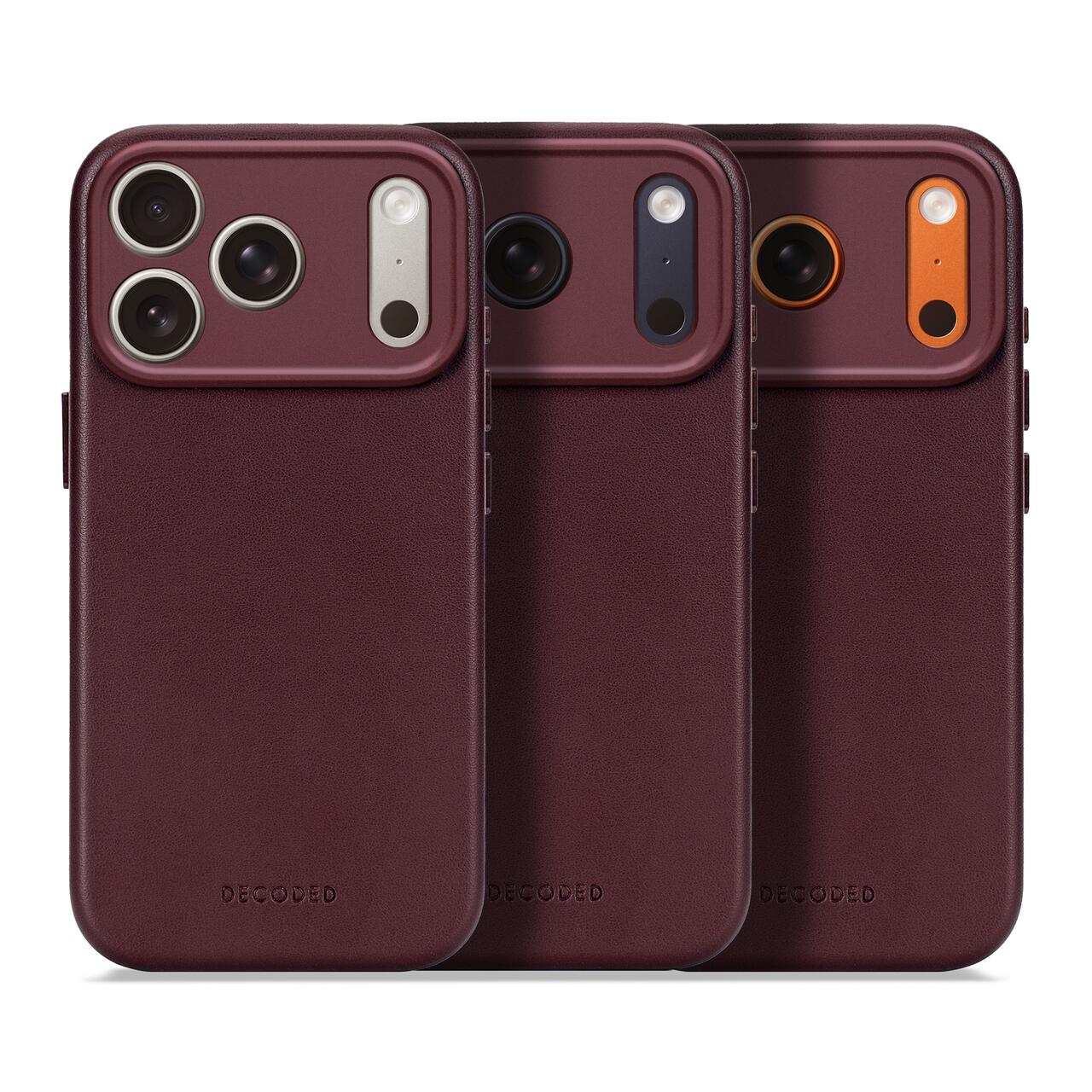 Husa de protectie DECODED pentru iPhone 17 Pro, Piele, Dark Ruby