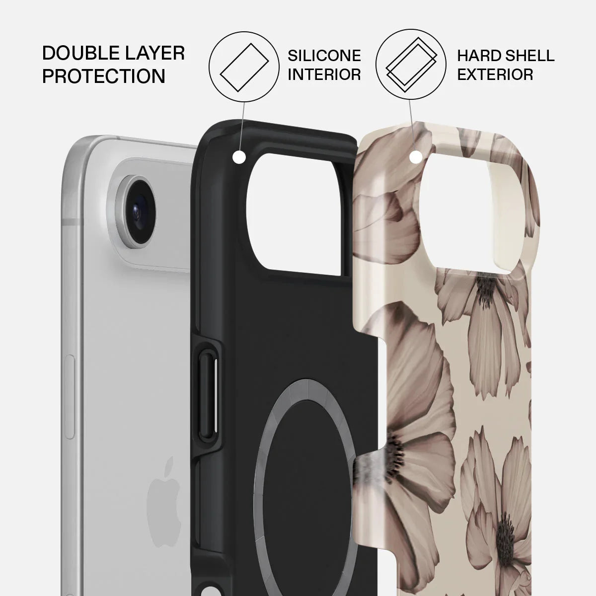 Husa de protectie BURGA pentru iPhone Air, Flori, Bej