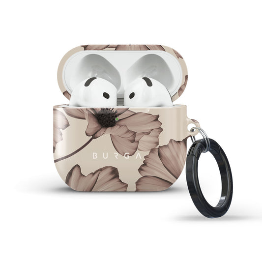 Husa de protectie BURGA pentru AirPods 4, Flori, Bej - iSTYLE.ro
