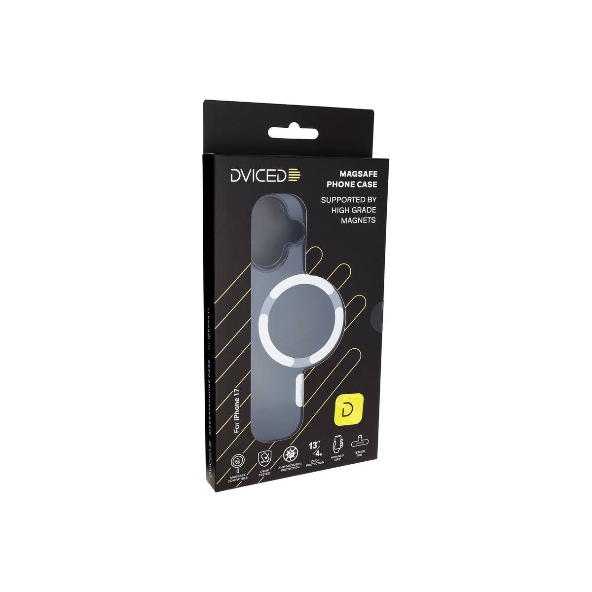 Husă de protectie DVICED din silicon pentru iPhone 17, MagSafe, Fumuriu-Argintiu