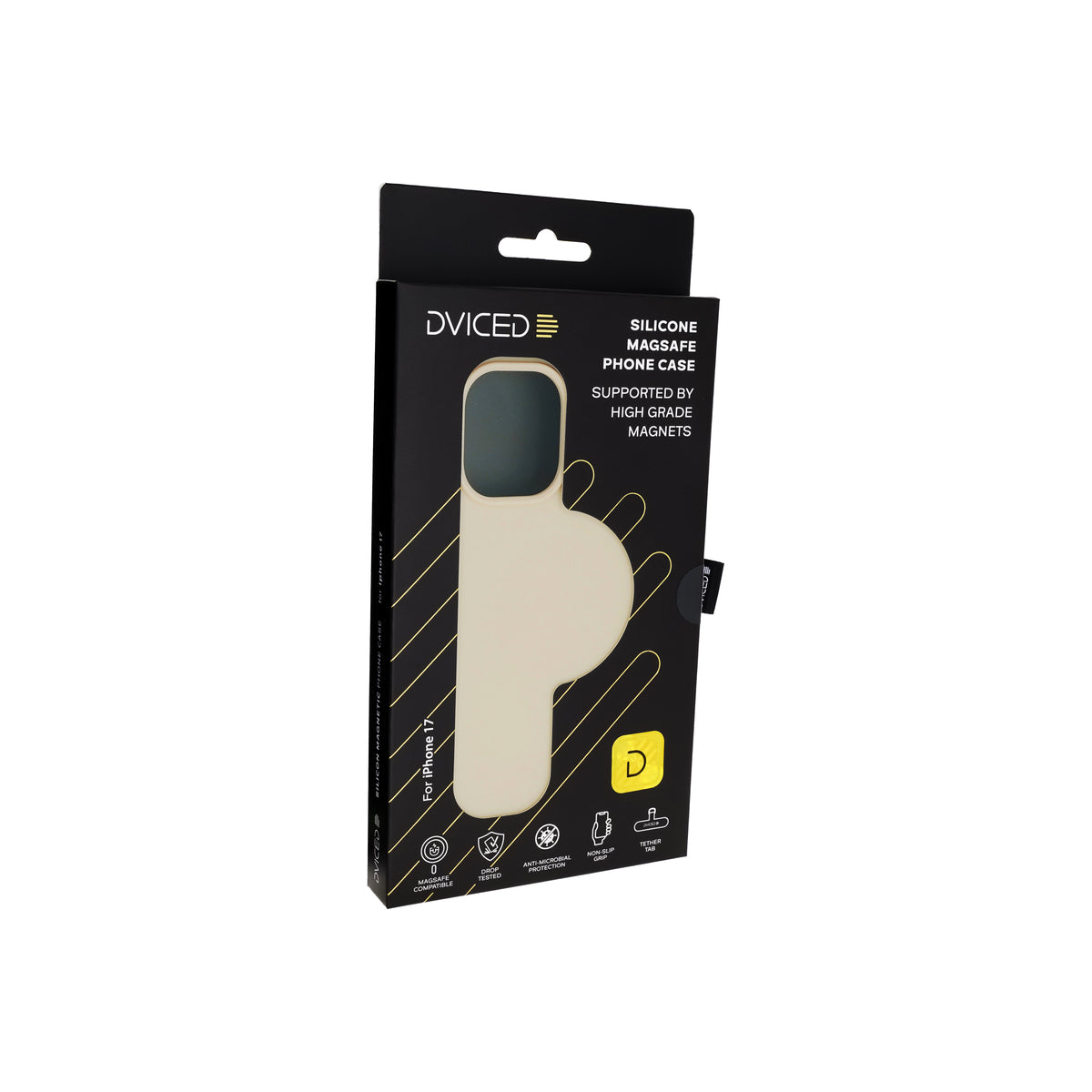 Husă de protectie DVICED din silicon pentru iPhone 17, Bej