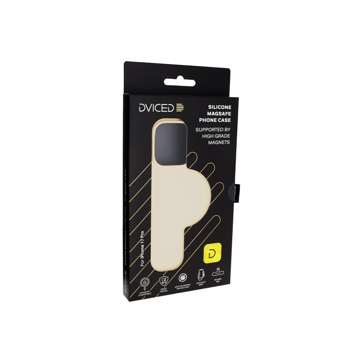 Husă de protectie DVICED din silicon pentru iPhone 17 Pro, Bej