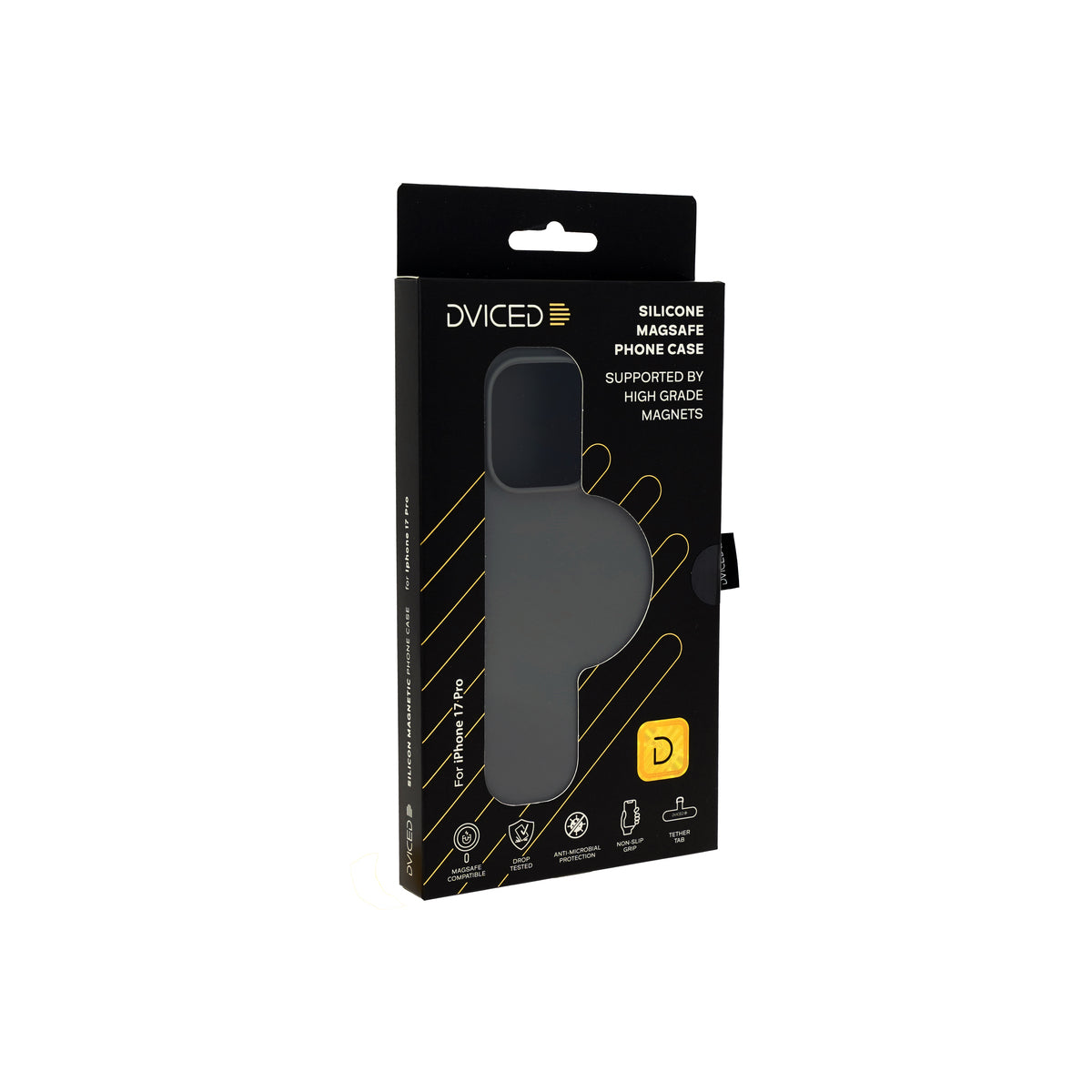 Husă de protectie DVICED din silicon pentru iPhone 17 Pro, Gri