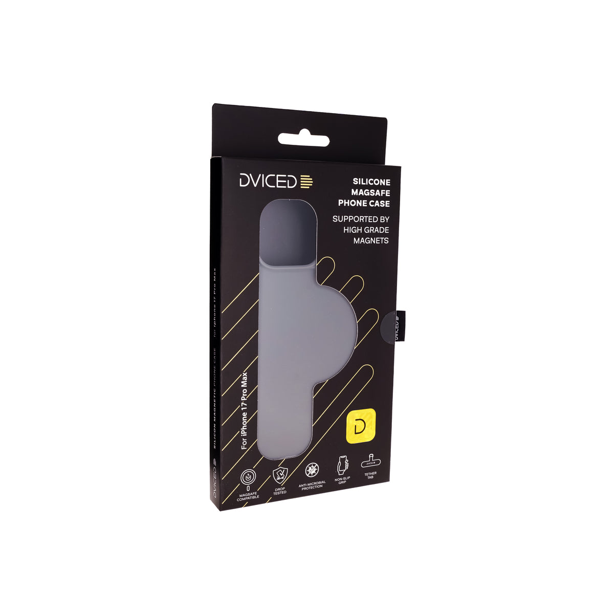 Husă de protectie DVICED din silicon pentru iPhone 17 Pro Max, Gri