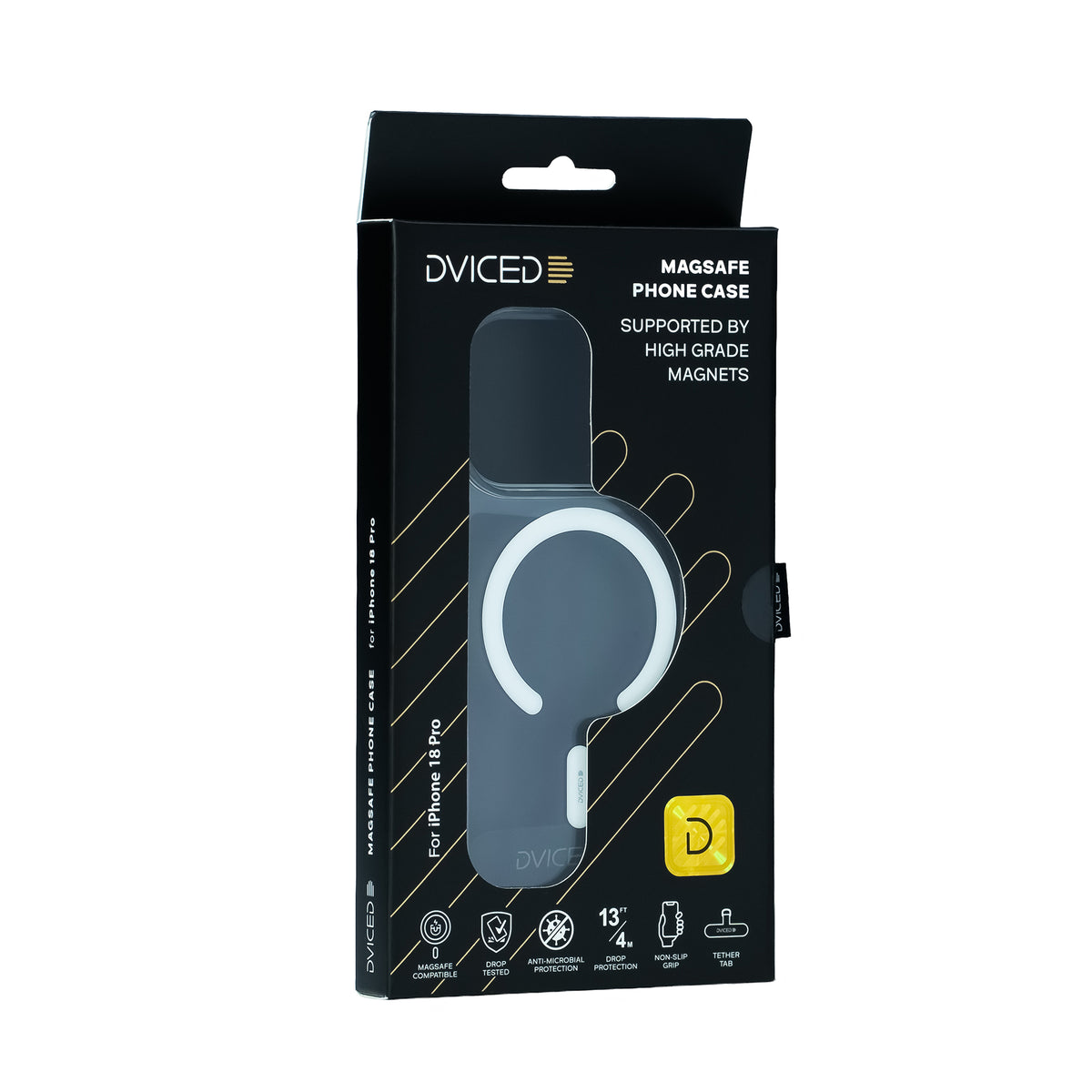 Husa de protectie DVICED pentru iPhone 18 Pro, Silicon, Transparent/Alb