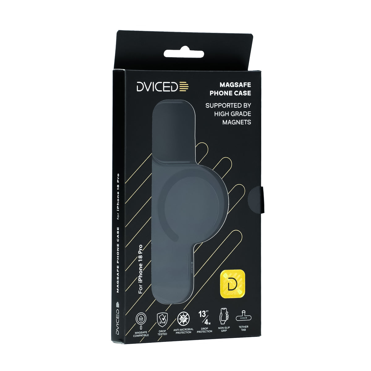 Husa de protectie DVICED pentru iPhone 18 Pro, Silicon, Negru