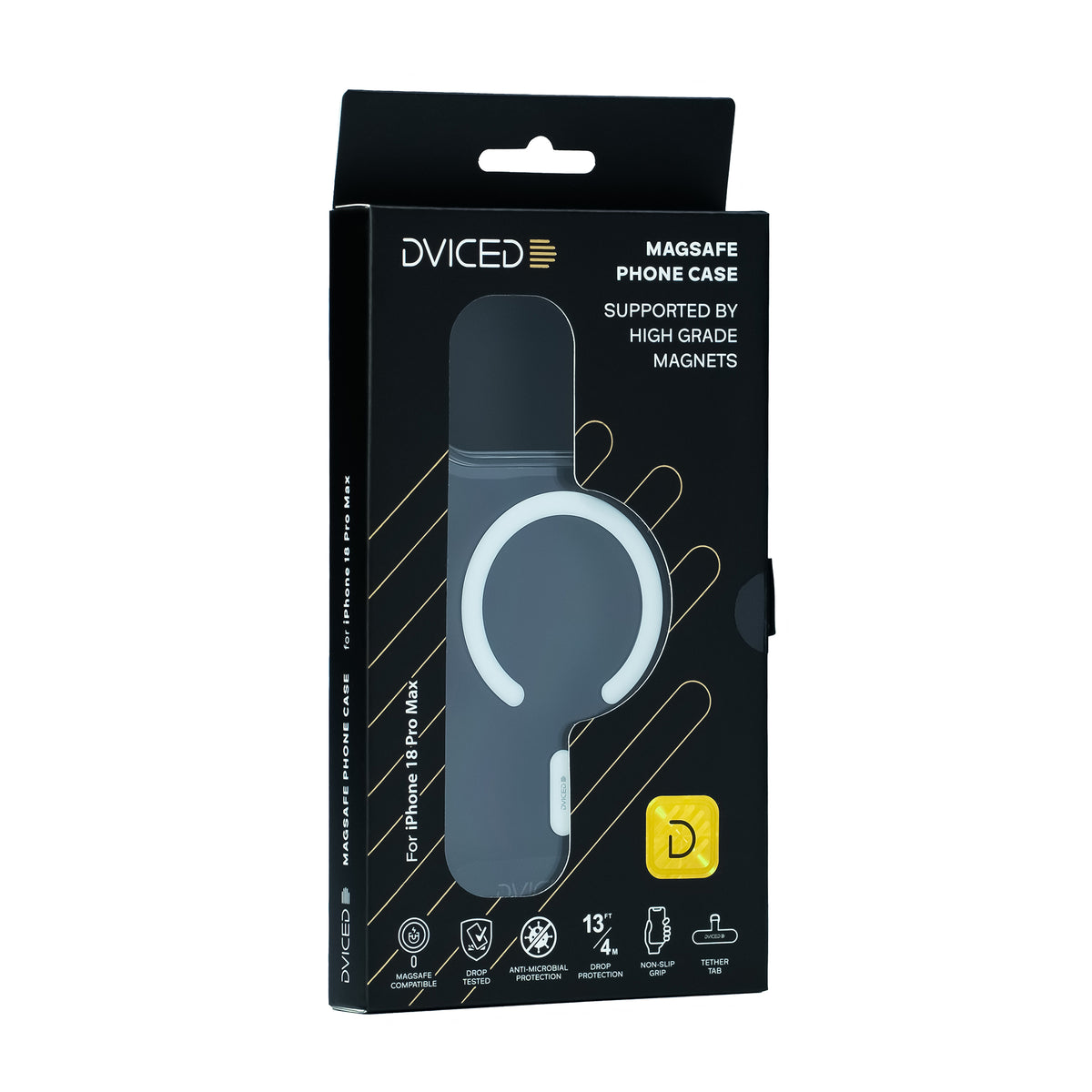 Husa de protectie DVICED pentru iPhone 18 Pro Max, Silicon, Transparent/Alb