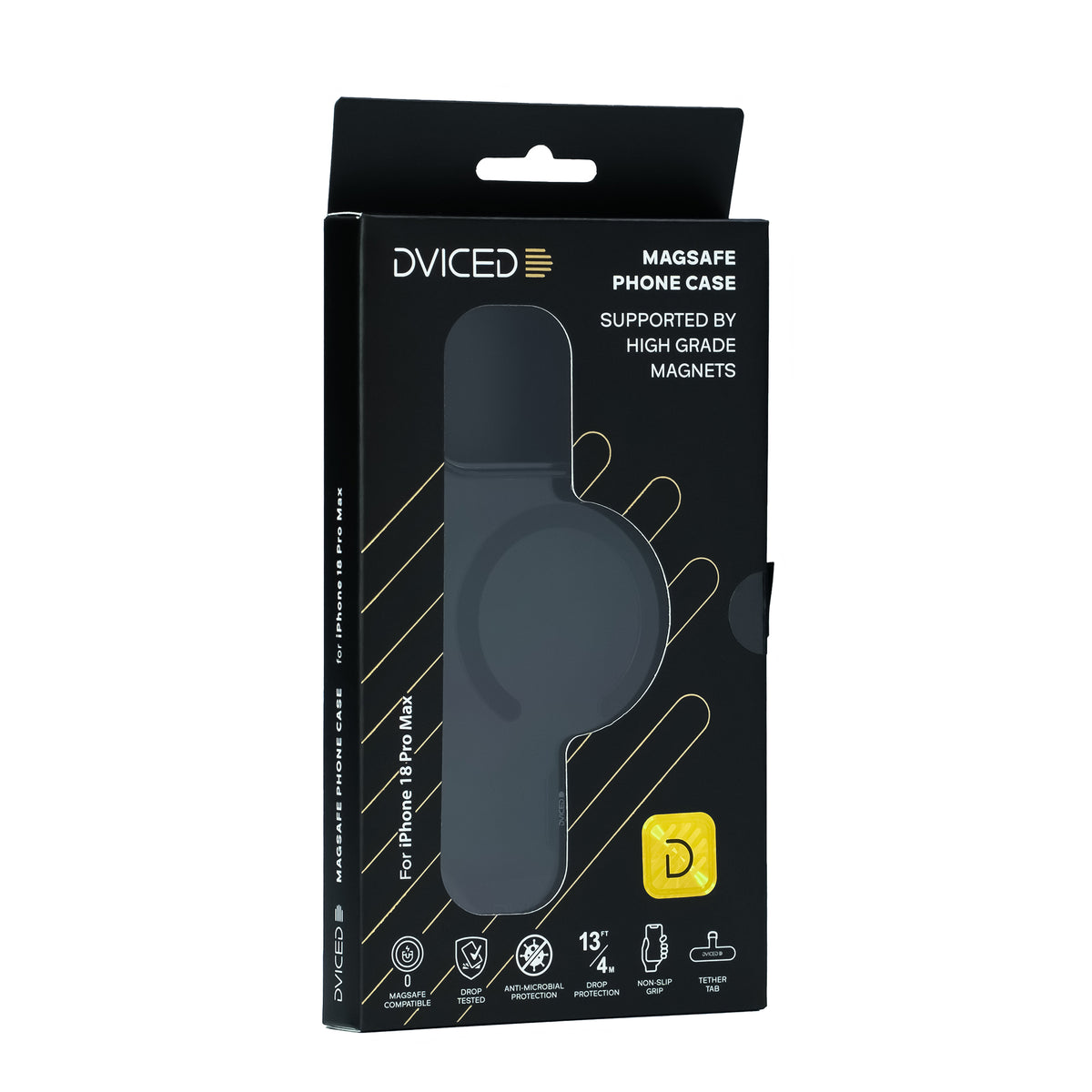 Husa de protectie DVICED pentru iPhone 18 Pro Max, Silicon, Negru