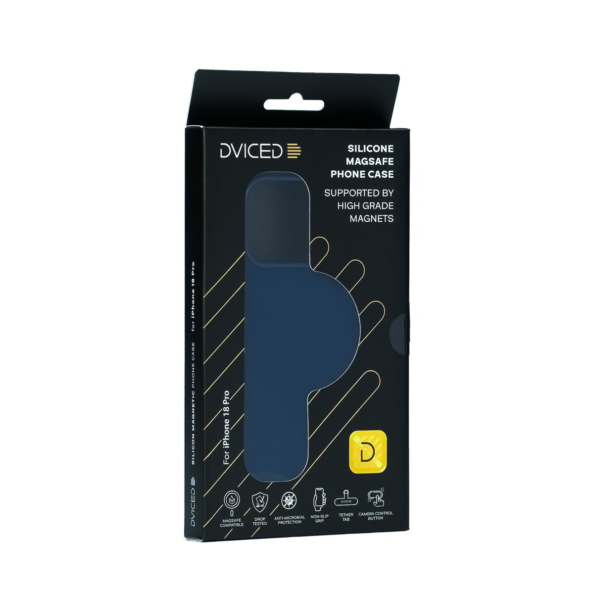 Husa de protectie DVICED pentru iPhone 18 Pro, Silicon, Albastru