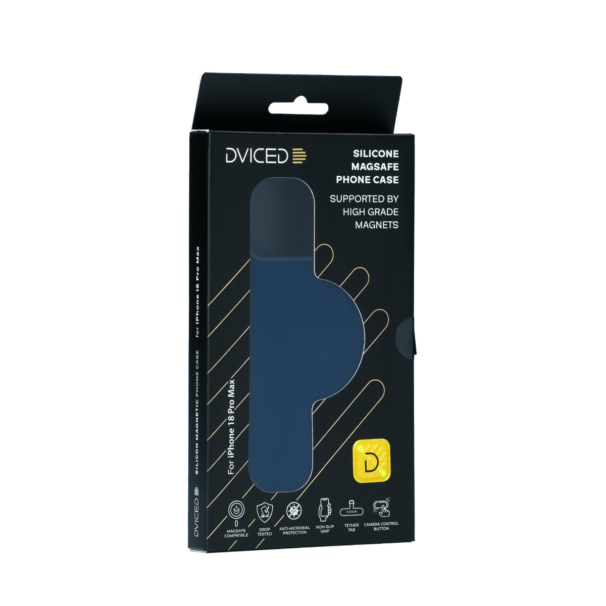 Husa de protectie DVICED pentru iPhone 18 Pro Max, Silicon, Albastru