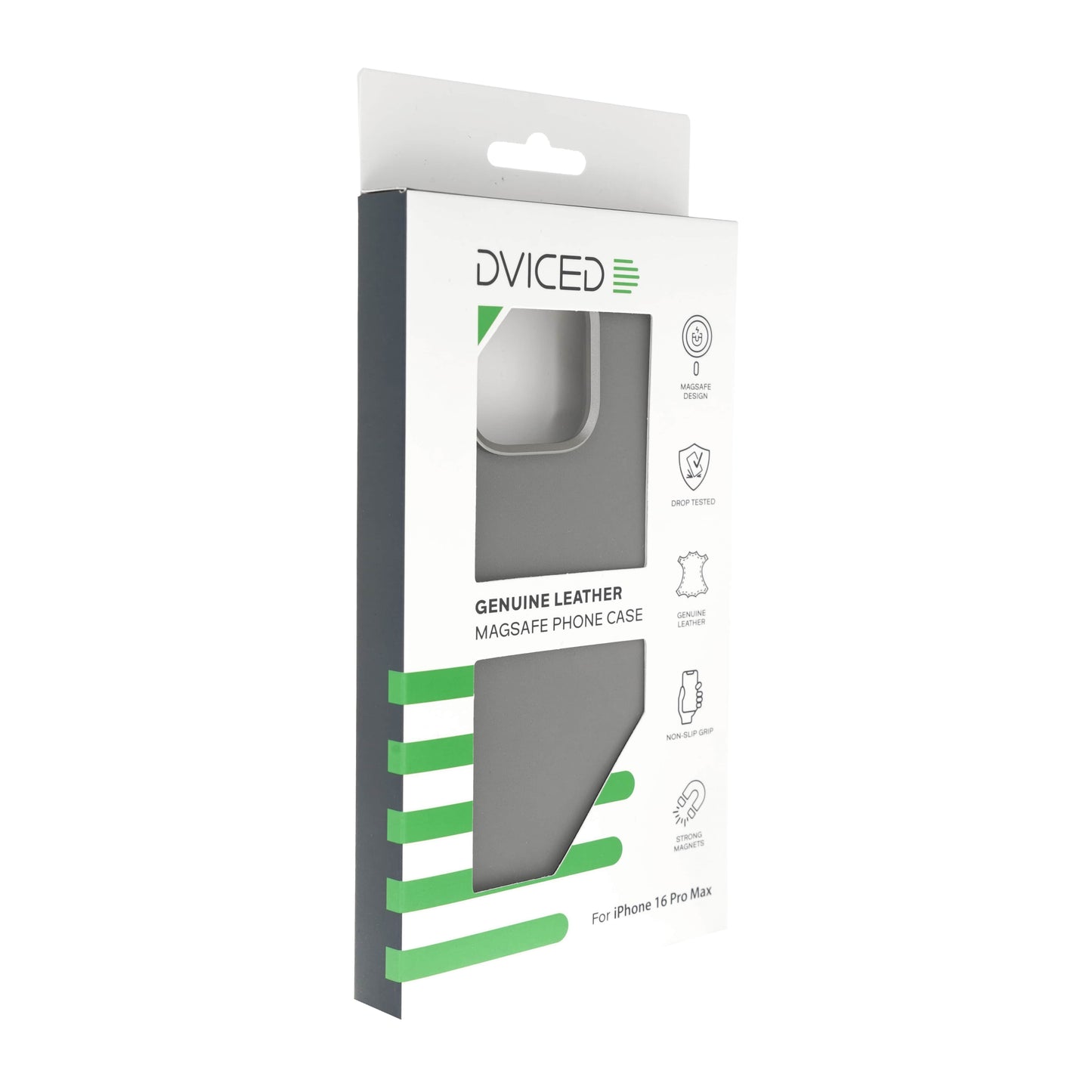 Husa de protectie DVICED pentru iPhone 16 Pro Max, Piele, Gri