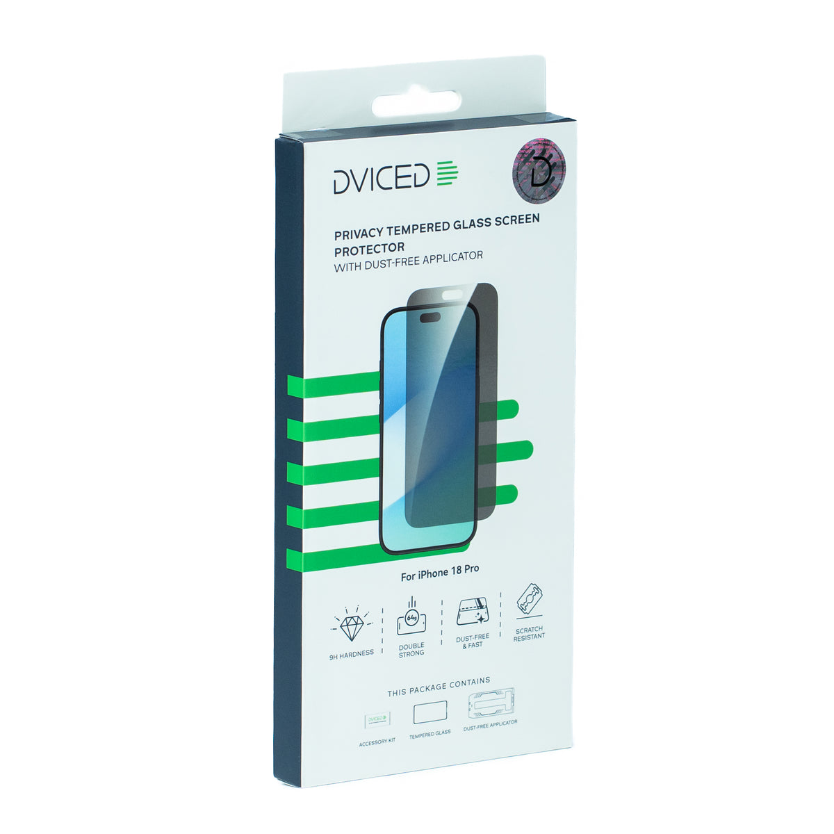 Folie de protectie privacy DVICED pentru protecția ecranului, cu aplicator pentru iPhone 18 Pro